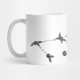 Monoceros (Unicorn) Constellation Roses and Hearts Doodle Mug